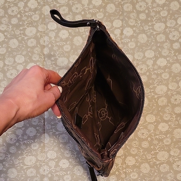 NEW Faux-Leather Leopard Print Clutch with Wristlet Strap - Picture 6 of 14